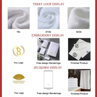 Ensemble de serviettes de bain en coton, broderie monogramme couronne, 100% coton peigné, surface hautement absorbante, qualité professionnelle