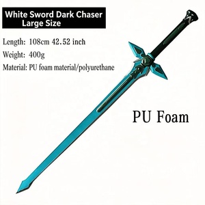 Épée en mousse PU blanche Dark Chaser 42,52 pouces, légère et durable, inspirée de <span class=keywords><strong>Sword</strong></span> <span class=keywords><strong>Art</strong></span> <span class=keywords><strong>Online</strong></span>, accessoire de scène, arme de fantaisie, personnalisable OEM pour le cosplay - Product Image 1