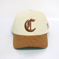 Proveedor de Gorras de Primera Clase MOQ Bajo Gorras Bordadas de Alta Calidad al por Mayor con Logotipo Personalizado Elegantes Gorras de Béisbol de Pana de Dos Tonos