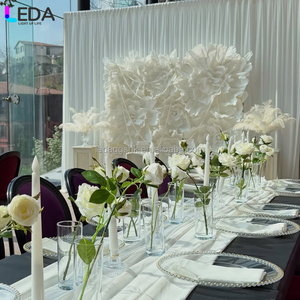 LEDA New Design High Quality Event Party Artificial Flower Wall Backdrop Decor White <b>paper</b> flower Wall - Product Image 3