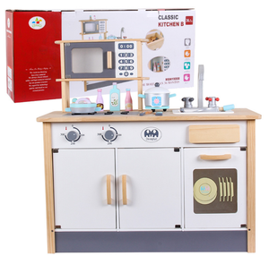 Jouets de cuisine en <span class=keywords><strong>bois</strong></span> pour enfants, restaurant de campagne pour jouer à la cuisine, avec accessoires, jouets de simulation - Product Image 3