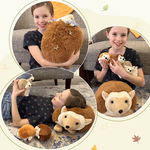 Vendita calda Super morbide spine madre bambino con Zip <span class=keywords><strong>riccio</strong></span> giocattoli di peluche ripieni per bambini che si coccolano regali per la decorazione della camera da letto - Product Image 4