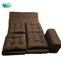 Sofá cama comprimido de tela marrón WS9061-3 plazas para sala de estar y habitación de invitados