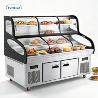 Vitrine Réfrigérée Commerciale Grande Capacité à Trois Températures et Trois Zones de Contrôle pour Barbecue et Préservation