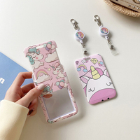 Llavero con Porta Tarjetas de Dibujos Animados de Unicornio y Sailor Moon, Bonito y Adorable, para Tarjetas de Identificación, Venta al por Mayor