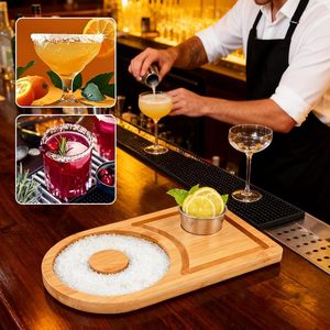 Vassoio in Legno per Sale da Margarita, Contenitore in Bambù per Zucchero e Sale, Accessorio per Barman, per Bicchieri da Cocktail - Product Image 5