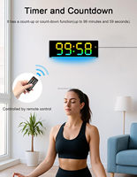 Jam Dinding Digital Layar Besar dengan Remote Control, Jam Alarm Digital LED Warna RGB dengan Tanggal dan Hari dalam Seminggu, DST, Suhu