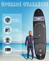 Planche de surf gonflable portable Stand-Up Paddle Board avec matériau PVC/EVA Drop Stitch, système à 3 ailerons, légère (8,2 kg)