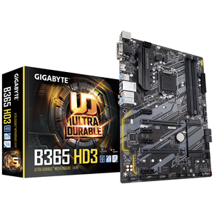 Carte mère de jeu GIGABYTE B365 HD3 d'occasion avec chipset B365, compatible avec les processeurs Core <span class=keywords><strong>i9</strong></span>, i7, i5, i3, <span class=keywords><strong>Pentium</strong></span> et Celeron de 9e et 8e génération - Product Image 1
