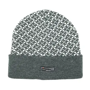 Dikke Heren Gebreide Luxe Beanie Faux Bont Voering Zachte Warme Ski Hoeden Jacquard Custom Toque Muts Met Manchet Mannen Vrouwen Volwassenen Unisex