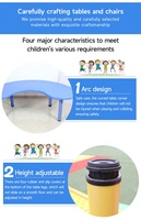 Table d'étude en forme de lune pour enfants, bureau d'étude et chaise de classe pour la maternelle et la maternelle pour bébés et enfants