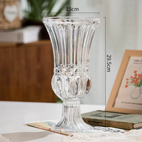 Vases en verre cylindriques modernes classiques sur pied, couleur personnalisée, pour mariage, banquet, fête, vase de table en cristal transparent, vente en gros