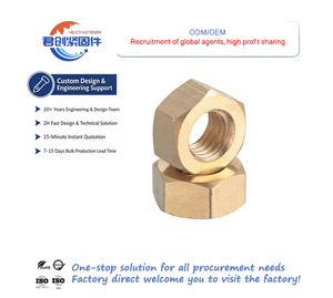 Écrou hexagonal en cuivre H62 DIN934, écrou hexagonal externe en laiton, cuivre pur, verrouillage, sans traitement <span class=keywords><strong>de</strong></span> surface, en stock, en vrac - Product Image 1