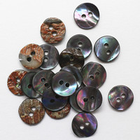 Boutons ronds en nacre rouge à 2 trous, taille et couleur personnalisées, avec paillettes, dos plat, sans nickel, lavables en machine