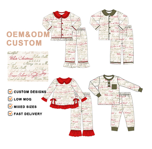 Chất Lượng Cao Trẻ Em Quần Áo 100% Cotton In Gia Đình Phù Hợp Với Đồ Ngủ Giáng Sinh Vui Vẻ Cô Gái Quần Áo Bộ Đồ Ngủ Cho Quần Áo Ngủ - Product Image 1