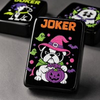 Jeu de Mahjong de Luxe pour Halloween, thème Bouledogue Français, avec tuiles noires brillantes et motifs de chien effrayant et de Joker, idéal pour les fêtes et comme cadeau