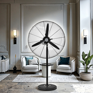 Ventilador Industrial de Pedestal Redondo de Metal de 20/26/30 Pulgadas, Refrigerado por Aire, 3 Velocidades, Alta Eficiencia, para Uso en Exteriores, Hoteles y Ventilación Industrial - Product Image 2