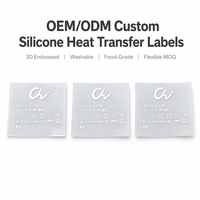 Étiquette de transfert thermique en silicone sans frais de moule, patch 3D gaufré, OEM ODM, 100m Flex MOQ, OEKO-TEX, logo personnalisé