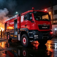 Camion de pompiers MAN 4X4 d'occasion, 8 roues, bon état, pour les opérations de sauvetage et le transport d'urgence