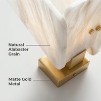 Lampe murale LED en marbre espagnol, texture de pierre naturelle, base en métal, diffusion douce, design minimaliste pour chambre à coucher, salon, hôtel