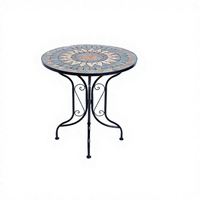 Ensemble de table et chaises de balcon en fer de style européen, trois pièces, pour cour extérieure, table et chaises de thé en mosaïque pour le loisir