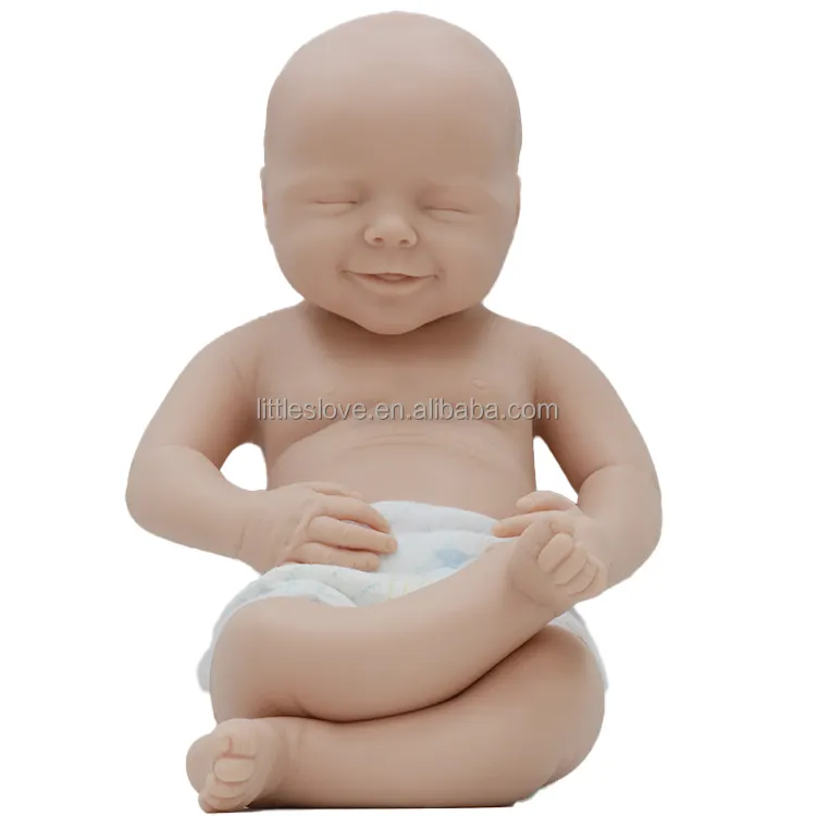 Boneca de silicone sólido reborn, boneca de bebê menino recém-nascido de 20 polegadas, silicone puro