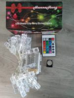 Guirlande lumineuse LED en forme d'étoiles en cuivre, alimentée par piles, avec pinces photo, multicolore, pour décoration de Noël, de mariage et de fête, éclairage décoratif