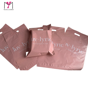 Sac à courrier personnalisé MUYANG avec poignée, sac de shopping rose avec logo personnalisé - Product Image 3