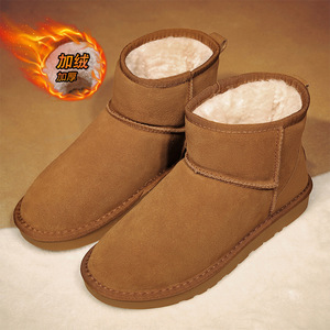 Snow Boots Ankle <b>Bootie</b> Round Toe Faux Suede Plush Lining Rubber Outsole Warm Anti Slippery Winter Unisex EVA Midsole Soft Sole - Product Image 2