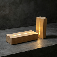 Base de lampe LED en bois USB, support de veilleuse en acrylique, présentoir rectangulaire, support de lampe 3D en bois, base de lampe de table avec logo, décoration de chambre