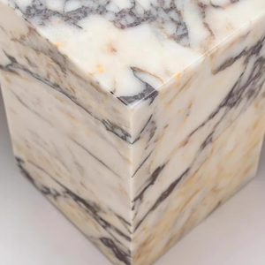 Modern Calacatta Viola <strong>square</strong> Marble Coffee/<strong>Side</strong> <strong>Table</strong> Low-Profile Plinth Block Natural Stone Living Room Furniture Center <strong>Table</strong> - Product Image 3