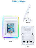Cabina de Fotos Selfie de Escritorio con Marco Metálico, Luz RGB Ajustable, Compatible con iPad de 10.2/10.5/10.9/11 Pulgadas, Precio al por Mayor