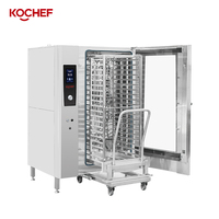 Four combiné commercial universel en acier inoxydable à 40 niveaux, four à vapeur électrique à écran tactile, four à pizza, puissance de 60 kW pour boulangerie