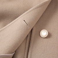 PUDI – manteau en vraie fourrure de renard pour femme, manteau en laine mélangée, veste, châle, Poncho, nouvelle collection hiver 2021, Z21160