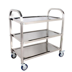 Vente directe d'usine de chariot de la livraison d'acier inoxydable à 3 niveaux pour l'équipement d'hôtel de cuisine de restaurant - Product Image 4