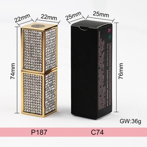 奢华钻石口红管包装唇膏定制哑光实心丝滑口红私人标签 - Product Image 5
