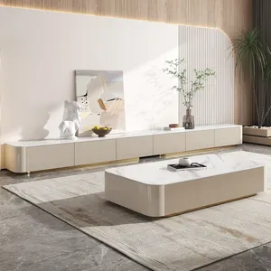 Original Designs Long TV Table And Coffee Table Set Modern Large Big Marble Luxury TV Stand