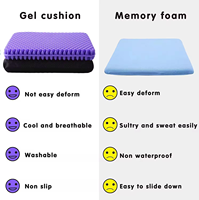 Coussin de siège ergonomique orthopédique personnalisable en TPE pour le fessier, soulageant le stress, avec gel rafraîchissant pour le coccyx, pour chaise de bureau et siège de voiture