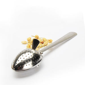 304食品グレードステンレス鋼ティースプーン ステンレス鋼茶こし シングルハンドル 大葉茶こし ハンドル付き茶ボール - Product Image 2