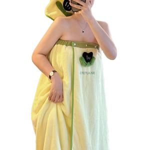 Serviette de bain en polaire corail pur, séchage rapide et absorbante, technique de tissage, jupe de bain compressée mignonne pour étudiants et adultes - Product Image 1