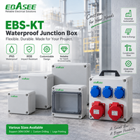 Boîtier de jonction EBASEE EBS-KT IP65 étanche en ABS PC, boîtier personnalisé pour prise industrielle, boîte de distribution de commande OEM