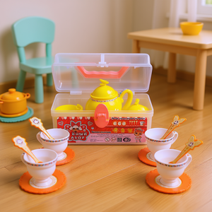 Kids <b>Tea</b> Party <b>Play</b> <b>Set</b> with Storage Box Kitchen <b>Tea</b> Time Pretend Role <b>Play</b> Toy - Product Image 2