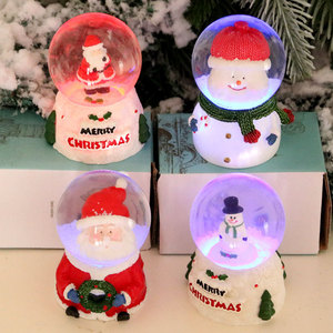 New luminous Christmas Santa Claus <b>crystal</b> <b>ball</b> desktop ornament resin glass <b>ball</b> Christmas children's gift - Product Image 5