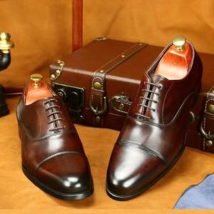 1 1 chaussures d'affaires décontractées en cuir pour hommes couche de tête en cuir de vachette chaussures d'affaires formelles pointues britanniques pour hommes - Product Image 1