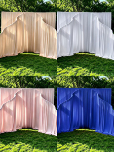 Idee per Matrimoni all'Aperto: Struttura ad Arco Curvo <span class=keywords><strong>con</strong></span> Drappeggio Ondulato per Sfondo Nuziale - Product Image 5