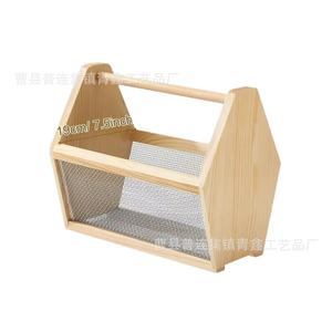 Wooden Garden Harvest Basket Rectangle Handmade Kitchen Storage Basket For Fruit <b>Vegetable</b> Picking - Product Image 5