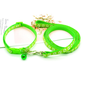 ชุดปลอกคอและสายจูงสุนัขและแมวทำจากไนลอน ดีไซน์ลายอุ้งเท้า พร้อมคุณสมบัติปลดเร็ว - Product Image 3