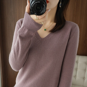 Suéter de Mujer Otoño Invierno 2025, Jersey de Punto con Cuello en V, Ajustado, Suave, Básico - Product Image 4