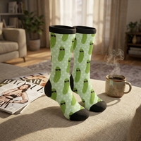 Chaussettes décontractées respirantes en polyester à motif de Noël pour hommes et femmes, saison d'automne