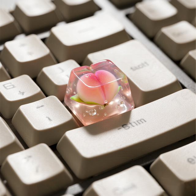 Customizable Peach Jelly Keycaps, Made of PBT and Resin Materials, Professional Personalized Keycap Customizers